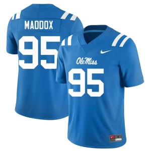 #95 Powder Blue Men's 2026 Ole Miss College Football Andrew Maddox Jerseys 714886-415