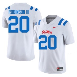 #20 Men Miss Rebels 2026 College Football Anthony Robinson III White Jersey 367290-526