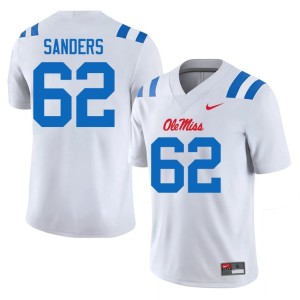 #62 Men Brycen Sanders Rebels White NCAA College Football Jersey 751252-863