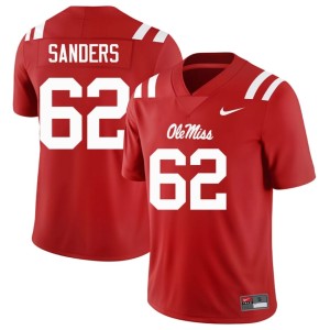 #62 Mississippi Rebels Player Red Brycen Sanders College Football Men's Jersey 389888-820
