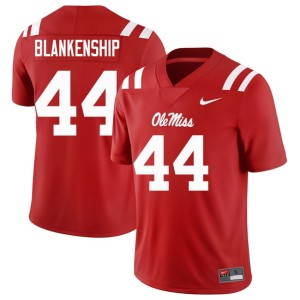 #44 College Football Caleb Blankenship Mississippi Rebels Mens Red Game Jerseys 972990-351