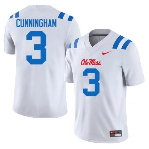 #3 Ole Miss Rebels College Football Alumni Caleb Cunningham Men White Jerseys 601281-525