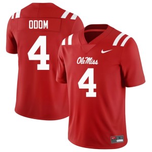 #4 Caleb Odom Men's 2026-27 Red College Football Miss Rebels Jerseys 402097-563