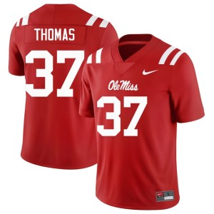 #37 Cortez Thomas Stitched Red Men's College Football Rebels Jerseys 153165-993