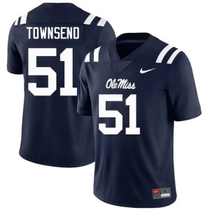#51 College Football Navy Delano Townsend Miss Rebels Official Men's Jerseys 542616-557