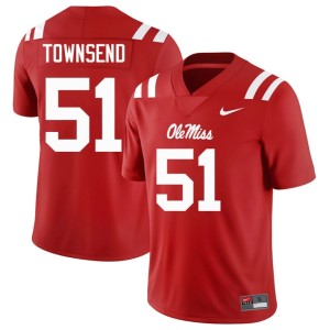 #51 Alumni Red Mississippi Rebels Delano Townsend College Football Mens Jerseys 754216-477