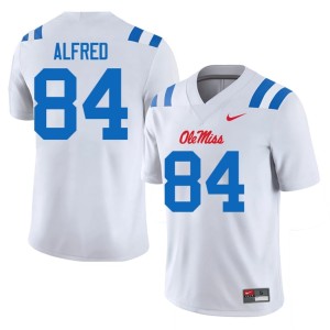 #84 Ole Miss College Football Dillon Alfred White Men's Player Jerseys 503354-616