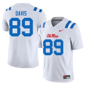 #89 Dylan Davis White University College Football UM Rebels Men's Jersey 580821-429