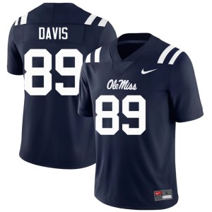 #89 Men Player College Football Ole Mississippi Dylan Davis Navy Jersey 239291-558
