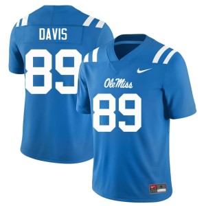 #89 College Football Dylan Davis Ole Mississippi Powder Blue Stitched Men Jersey 378251-733