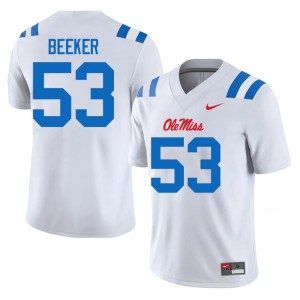 #53 Ford Beeker Mens Ole Miss College Football High School White Jerseys 919029-570