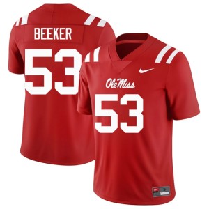 #53 Men's 2026-27 College Football Miss Rebels Ford Beeker Red Jerseys 504466-123