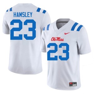 #23 White University of Mississippi Player College Football Men's George Hamsley Jerseys 476452-244