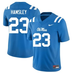 #23 George Hamsley Men Ole Miss Rebels Stitched Powder Blue College Football Jersey 668549-929