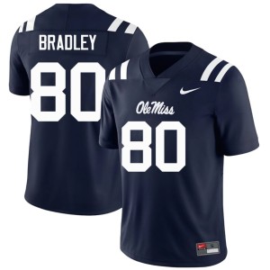#80 College Football Men's Navy Official Ole Mississippi Hayden Bradley Jerseys 386037-162