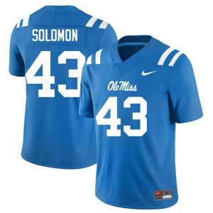 #43 College Football Powder Blue Men's Isreal Solomon University of Mississippi 2026-27 Jersey 631597-188
