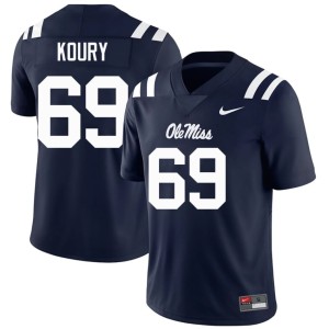 #69 Embroidery Joe Koury Men Navy College Football Miss Rebels Jersey 270873-890