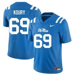 #69 College Football Powder Blue Joe Koury 2026 Mississippi Rebels Men Jersey 331511-632