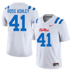 #41 College Football Ole Miss John Ross Ashley Game Men White Jerseys 514694-515
