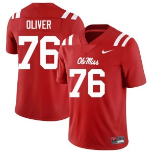 #76 Men 2026 Red John Wayne Oliver University of Mississippi College Football Jersey 671353-185