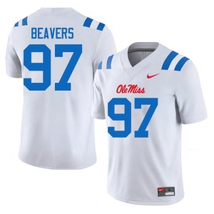 #97 Kamron Beavers Hotty Toddy College Football Men University White Jersey 182070-453