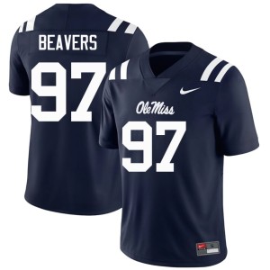#97 Navy University Kamron Beavers College Football Men's Mississippi Jerseys 290409-316