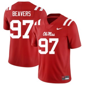 #97 Embroidery Kamron Beavers College Football Rebels Men Red Jersey 132625-289