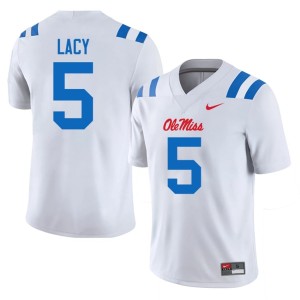 #5 Kewan Lacy Men's Mississippi Rebels 2026-27 College Football White Jersey 664228-928