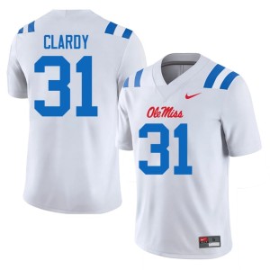 #31 Ole Mississippi Ladarian Clardy White Men High School College Football Jerseys 769998-129