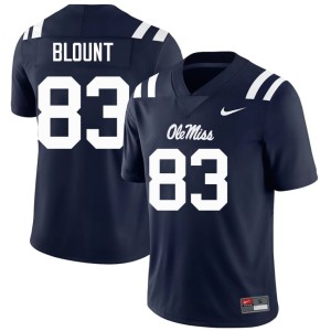 #83 College Football High School UM Rebels Levi Blount Navy Mens Jerseys 352888-128