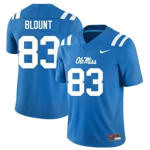 #83 Powder Blue College Football Levi Blount Ole Miss Official Mens Jerseys 223225-485