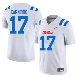 #17 Game Lucas Carneiro Men's College Football White Ole Miss Rebels Jerseys 625593-462