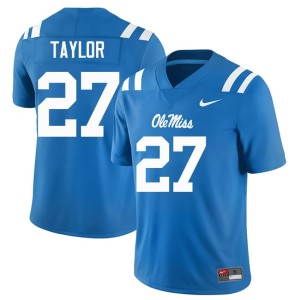 #27 Powder Blue UM Rebels 2026-27 College Football Macaleb Taylor Men Jerseys 897429-579