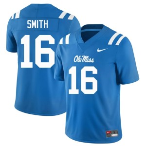 #16 Ole Mississippi Rebels Men College Football Maealiuaki Smith Powder Blue Replica Jersey 734490-426