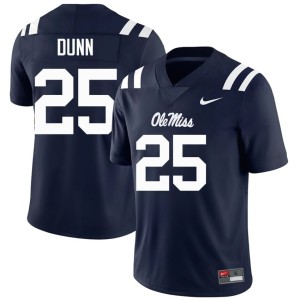 #25 UM Rebels College Football Men's Maison Dunn Stitched Navy Jerseys 510238-811