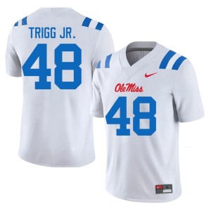 #48 Mark Trigg Jr. Ole Mississippi Rebels White Mens Limited College Football Jerseys 687856-349
