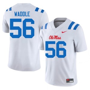 #56 Mens Official Ole Miss White College Football Mason Waddle Jersey 393681-941