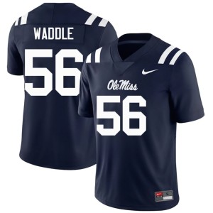 #56 Mens College Football Limited Mason Waddle Navy Ole Mississippi Jerseys 275818-230