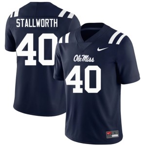 #40 Navy Mens College Football Ole Mississippi Rebels Micah Stallworth 2026 Jersey 670082-732