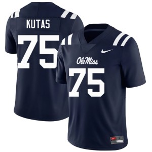 #75 Ole Miss 2026 Patrick Kutas Navy Men College Football Jersey 662033-956