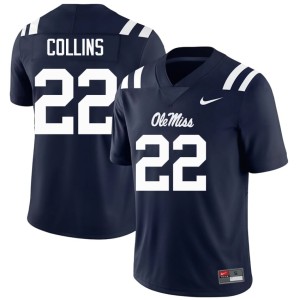 #22 Mens Navy Raymond Collins Ole Miss Rebels College Football Limited Jerseys 522540-374