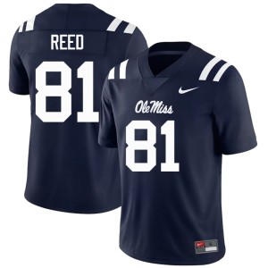 #81 College Football Men's Game Navy Forward Rebels Samari Reed Jerseys 438694-974