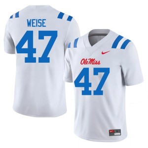 #47 Ole Mississippi Rebels White Men Limited College Football Stephon Weise Jerseys 145813-567