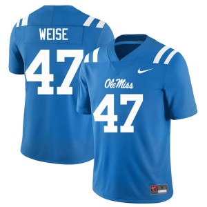 #47 Powder Blue College Football Men's Replica Forward Rebels Stephon Weise Jerseys 554845-309