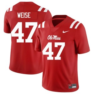 #47 Men Stephon Weise Ole Mississippi Limited College Football Red Jerseys 510966-522