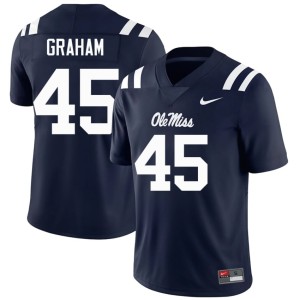 #45 Mens Mississippi Rebels Navy Talib Graham College Football Alumni Jerseys 154822-182