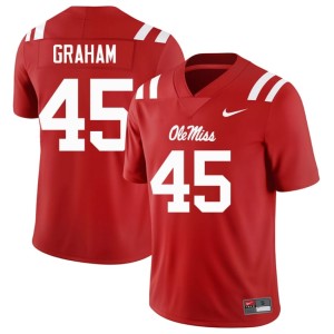 #45 College Football Red Mens Alumni Talib Graham University of Mississippi Jerseys 195978-507