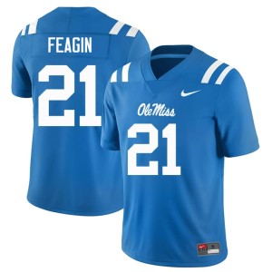 #21 Tavoy Feagin Replica College Football Ole Miss Powder Blue Men Jersey 253264-206