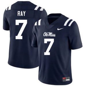 #7 College Football Navy Traylon Ray High School Rebels Mens Jersey 472250-145