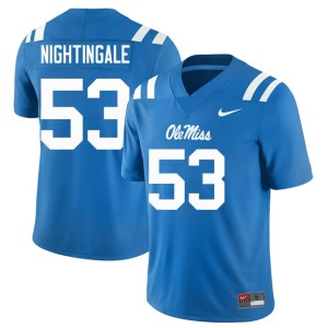 #53 Powder Blue UM Rebels College Football Alumni Men Trey Nightingale Jerseys 161263-221